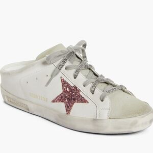 Pink glitter star golden goose shoes 37